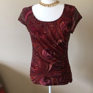 Apt9 cap sleeve multi colored blouse